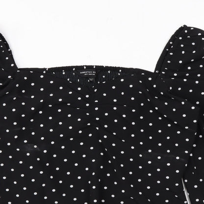 Womens UK Size 10 Dorothy Perkins Black Basic Blouse