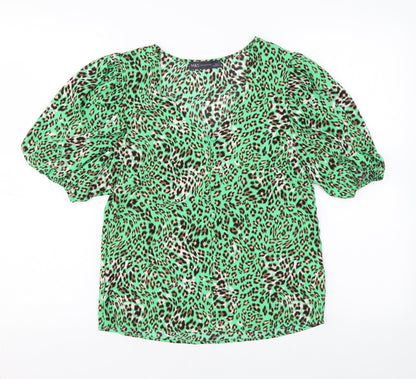 Womens UK Size 6 Marks and Spencer Green Basic Button-Up
