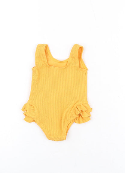 Marks and Spencer Girls Orange Polyester Unitard One-Piece Size 0-3 Months Pullover