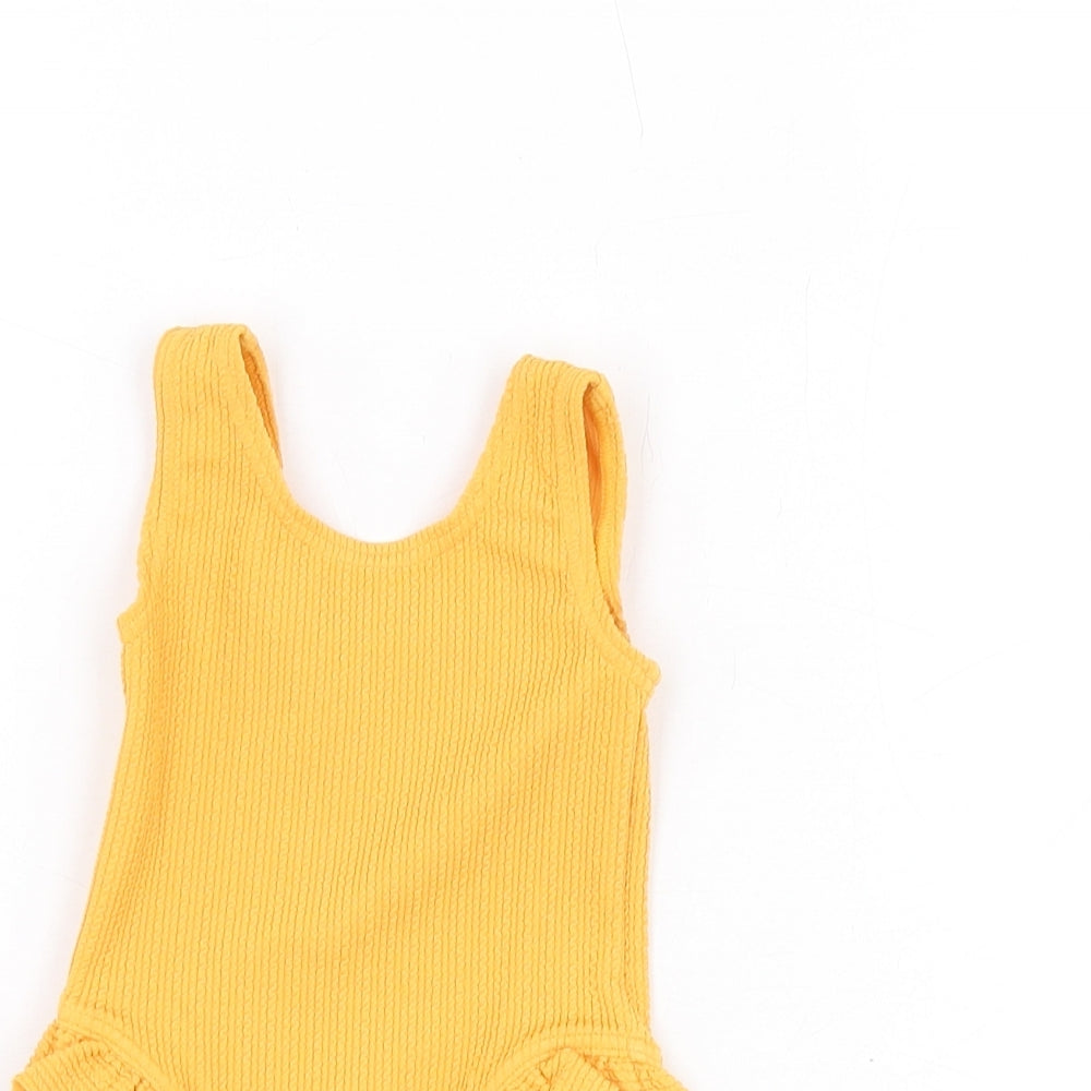 Marks and Spencer Girls Orange Polyester Unitard One-Piece Size 0-3 Months Pullover