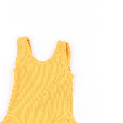 Marks and Spencer Girls Orange Polyester Unitard One-Piece Size 0-3 Months Pullover