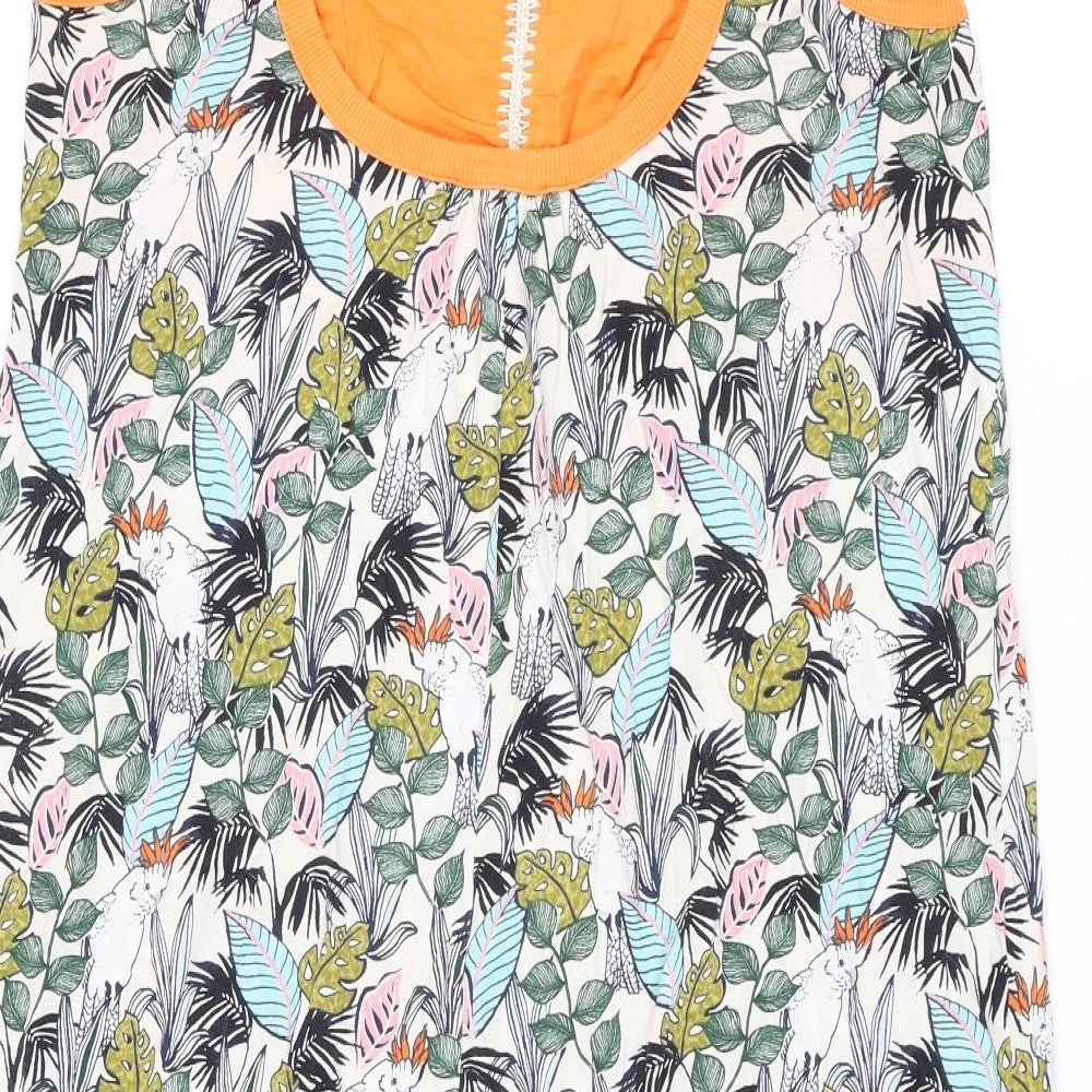 NEXT Womens Multicoloured Floral Cotton Shift Size 14 Scoop Neck Pullover