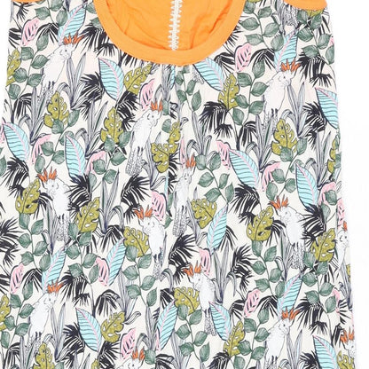 NEXT Womens Multicoloured Floral Cotton Shift Size 14 Scoop Neck Pullover