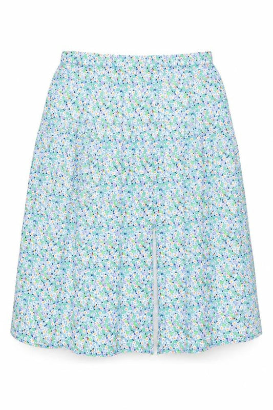 Marks and Spencer Womens Blue Floral Viscose Flare Skirt Size 22