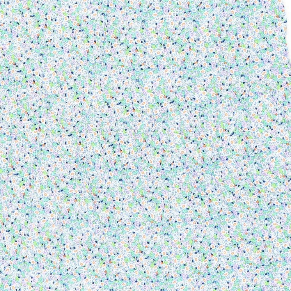 Marks and Spencer Womens Blue Floral Viscose Flare Skirt Size 22