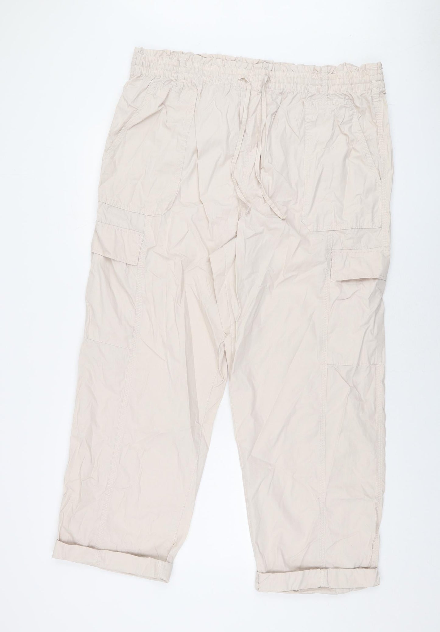 Womens UK Size 20 Marks and Spencer Regular Fit Cargo Pink Trousers