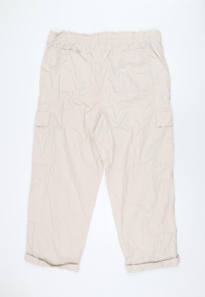 Womens UK Size 20 Marks and Spencer Regular Fit Cargo Pink Trousers