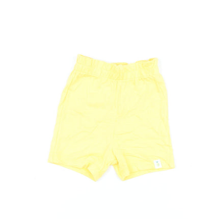 Marks and Spencer Girls Yellow Cotton Shorts Outfit/Set Size 6-9 Months Pullover