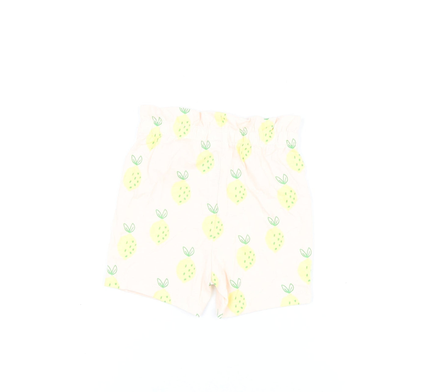 Marks and Spencer Girls Pink Geometric Cotton Shorts Outfit/Set Size 6-9 Months Pullover - Lemon Print