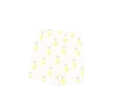 Marks and Spencer Girls Pink Geometric Cotton Shorts Outfit/Set Size 6-9 Months Pullover - Lemon Print