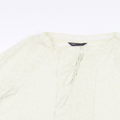 Womens UK Size 6 Marks and Spencer Ivory Basic Blouse