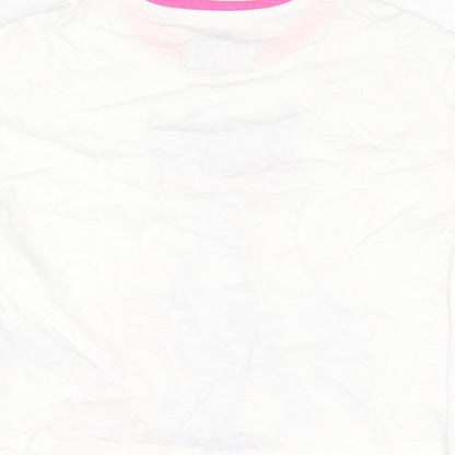 Marks and Spencer Girls White Cotton Basic T-Shirt Size 3-4 Years Round Neck Pullover - Hero Vibes, Marvel
