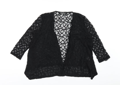 Womens UK Size 14 Select Black Kimono T-Shirt