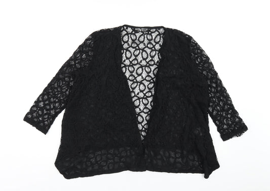 Womens UK Size 14 Select Black Kimono T-Shirt