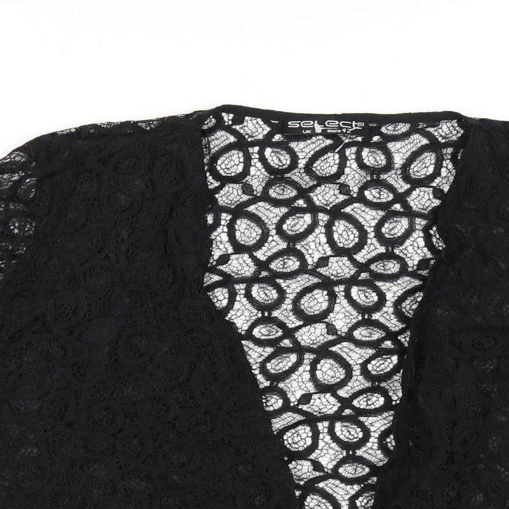 Womens UK Size 14 Select Black Kimono T-Shirt