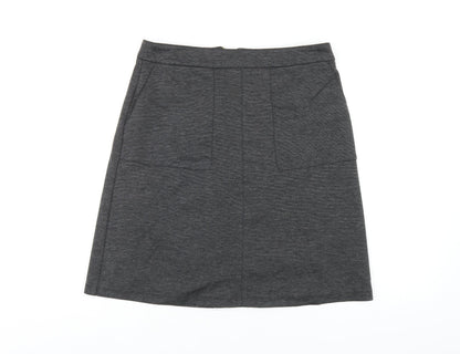 Wallis Womens Grey Polyester A-Line Skirt Size 10 Zip