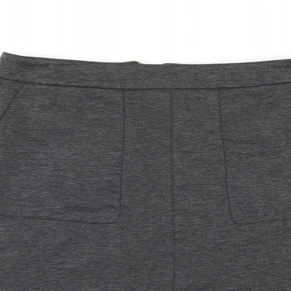 Wallis Womens Grey Polyester A-Line Skirt Size 10 Zip