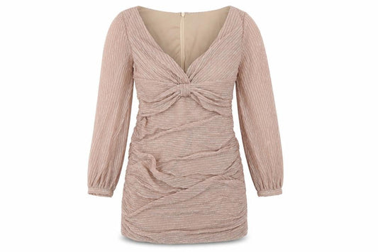Chi Chi Womens Pink Polyester Bodycon Size 14 V-Neck Zip