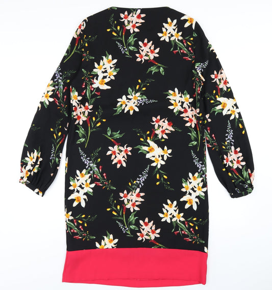 Per Una Womens Multicoloured Floral Polyester A-Line Size 10 V-Neck Pullover
