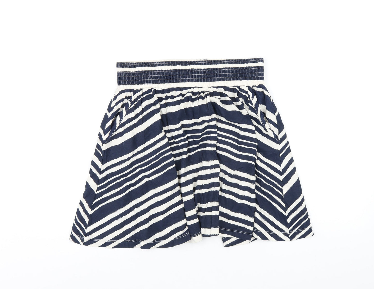 H&M Womens Blue Striped Cotton A-Line Skirt Size S