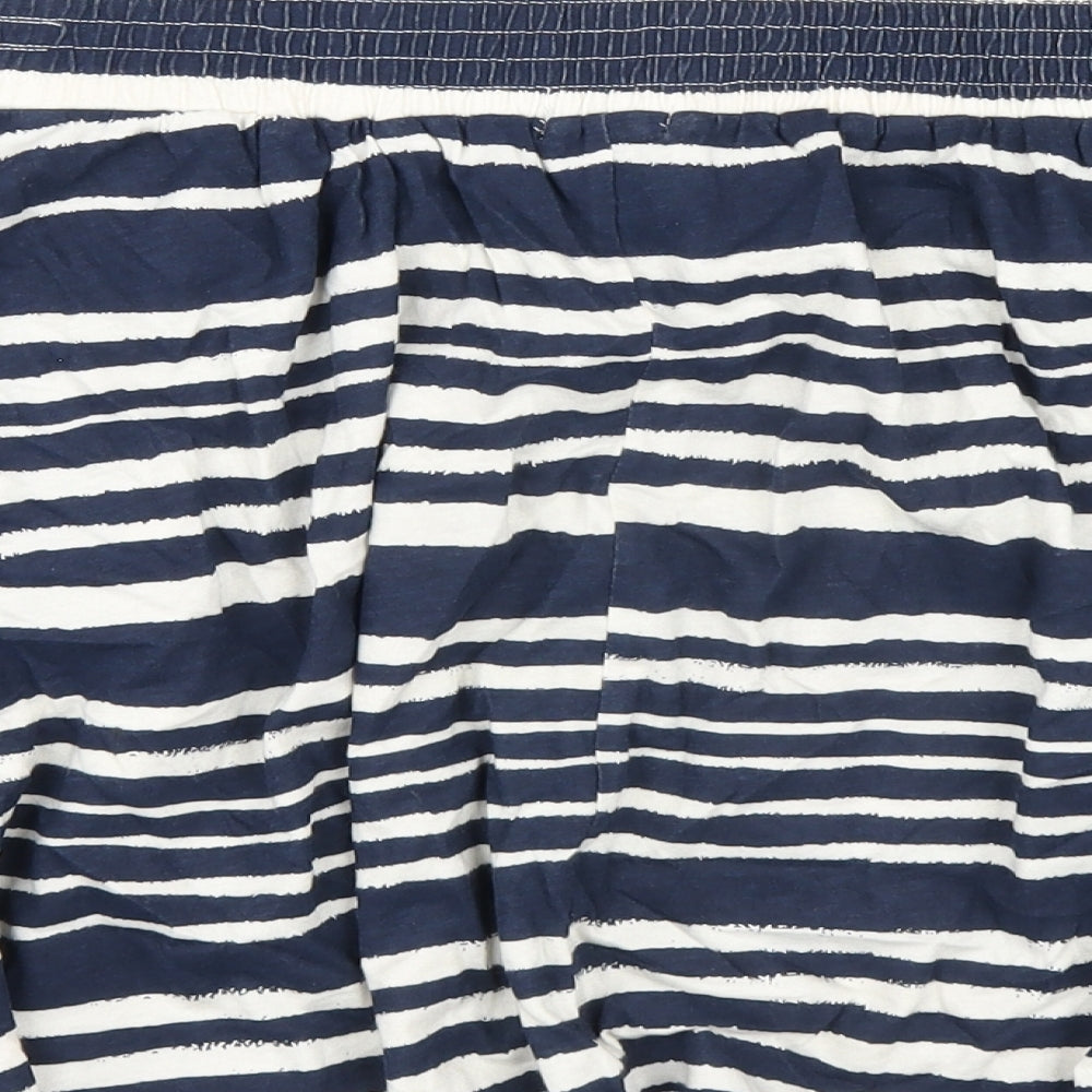 H&M Womens Blue Striped Cotton A-Line Skirt Size S