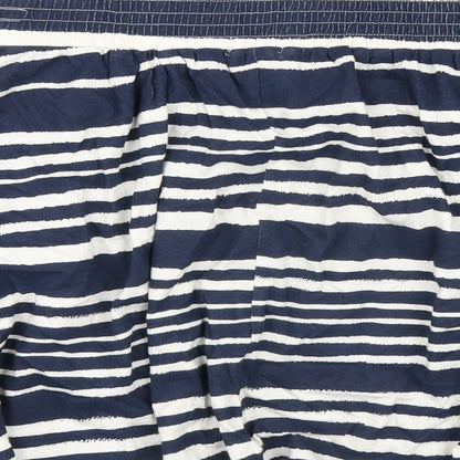 H&M Womens Blue Striped Cotton A-Line Skirt Size S