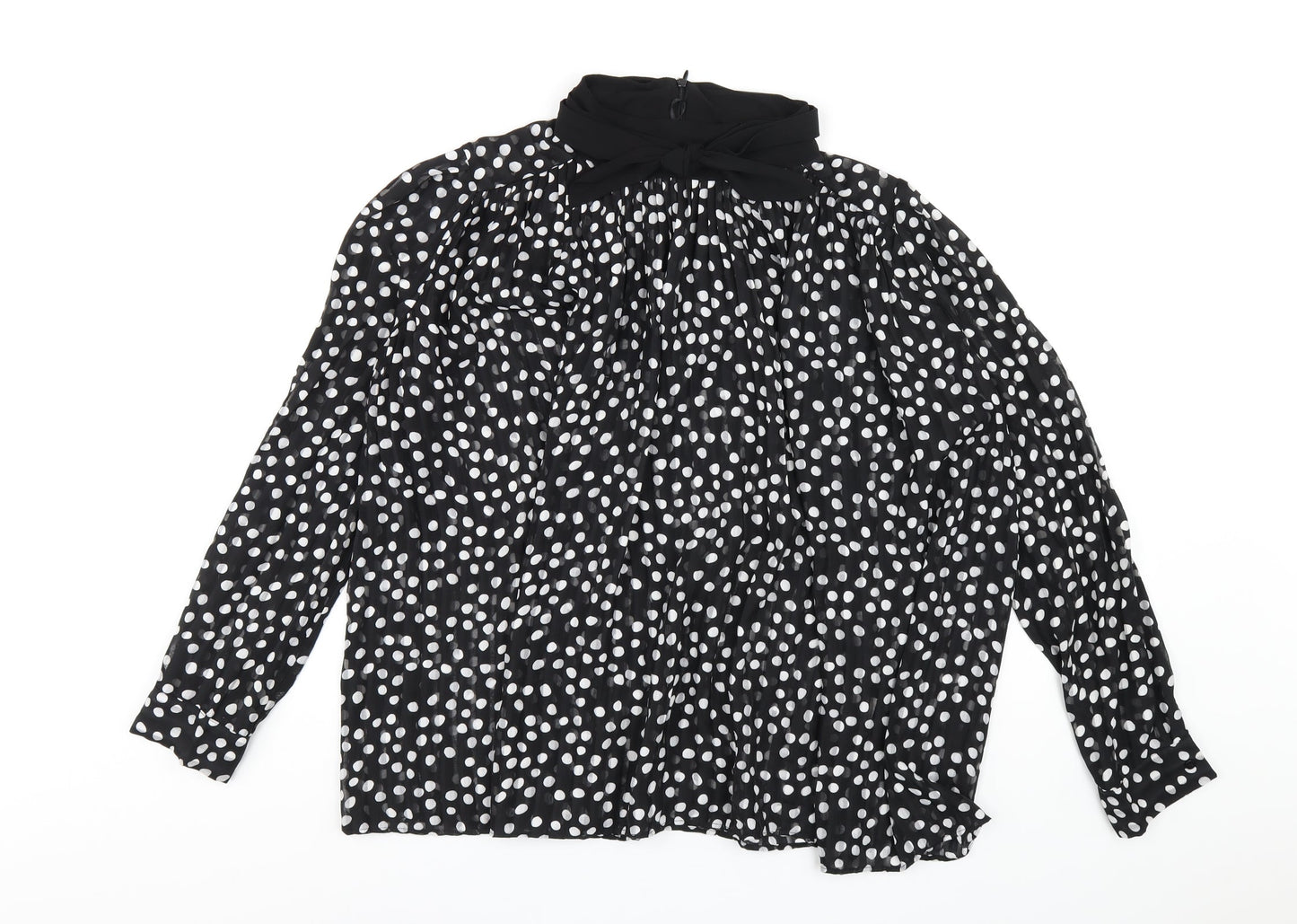 Womens UK Size XL Zara Black Basic Blouse