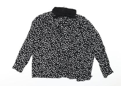 Womens UK Size XL Zara Black Basic Blouse