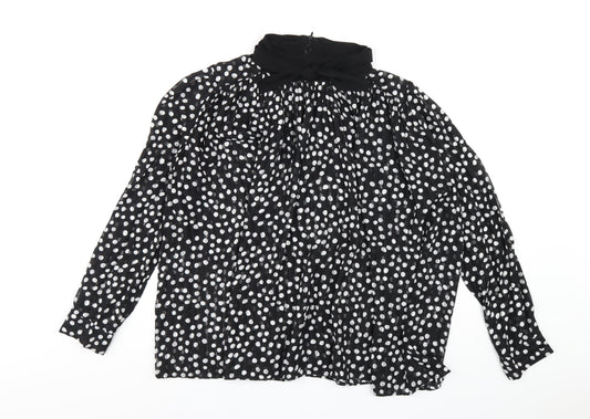 Womens UK Size XL Zara Black Basic Blouse