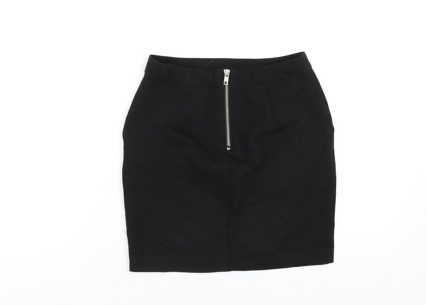 New Look Girls Black Polyester A-Line Skirt Size 12 Years Regular Zip