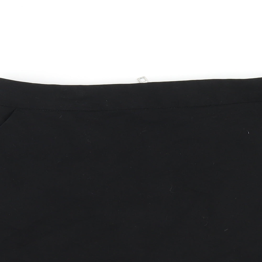 New Look Girls Black Polyester A-Line Skirt Size 12 Years Regular Zip