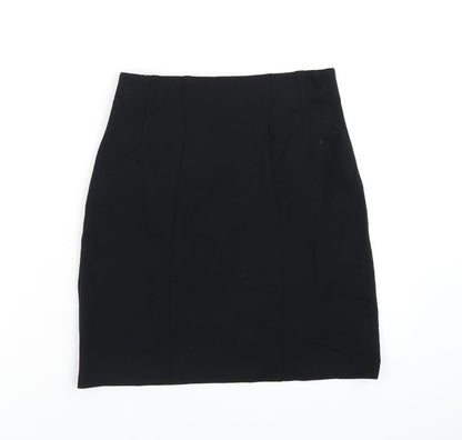 Marks and Spencer Womens Black Viscose A-Line Skirt Size 8