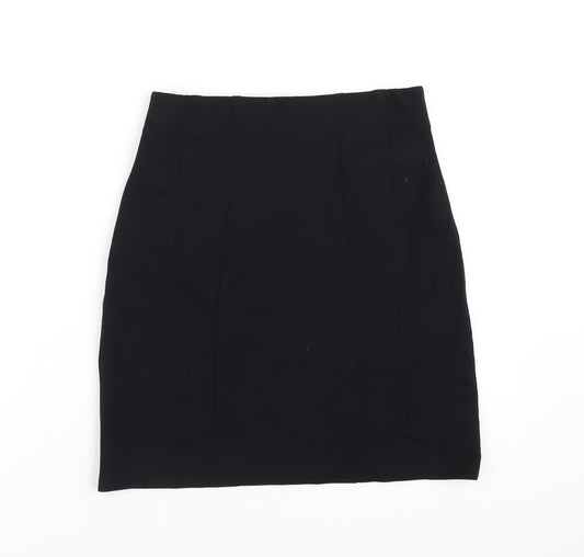 Marks and Spencer Womens Black Viscose A-Line Skirt Size 8