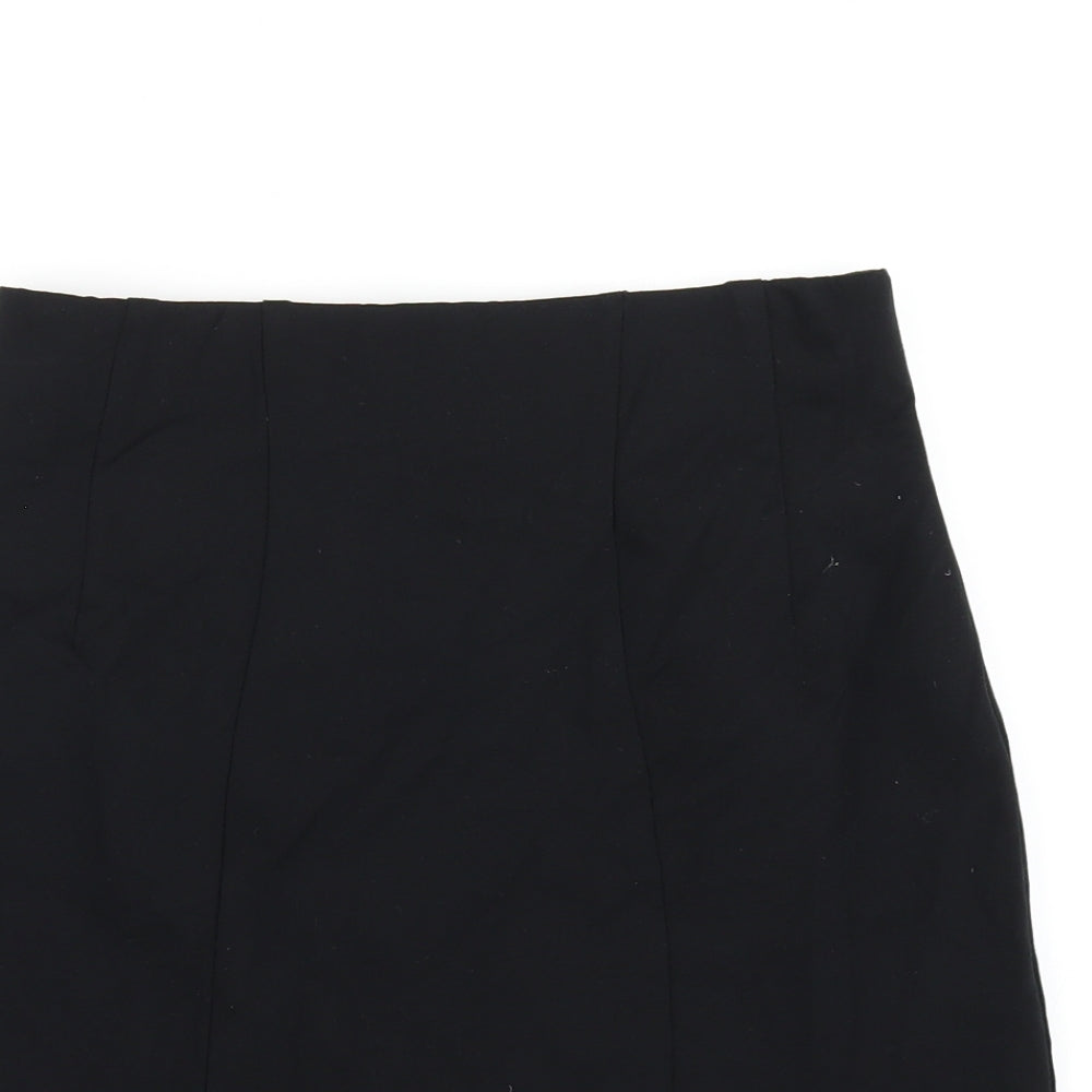 Marks and Spencer Womens Black Viscose A-Line Skirt Size 8