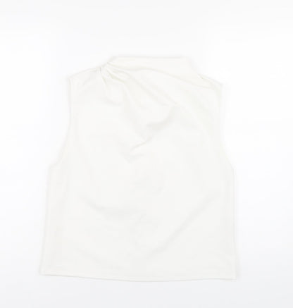 Womens UK Size S Zara White Basic T-Shirt