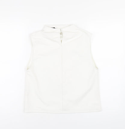 Womens UK Size S Zara White Basic T-Shirt