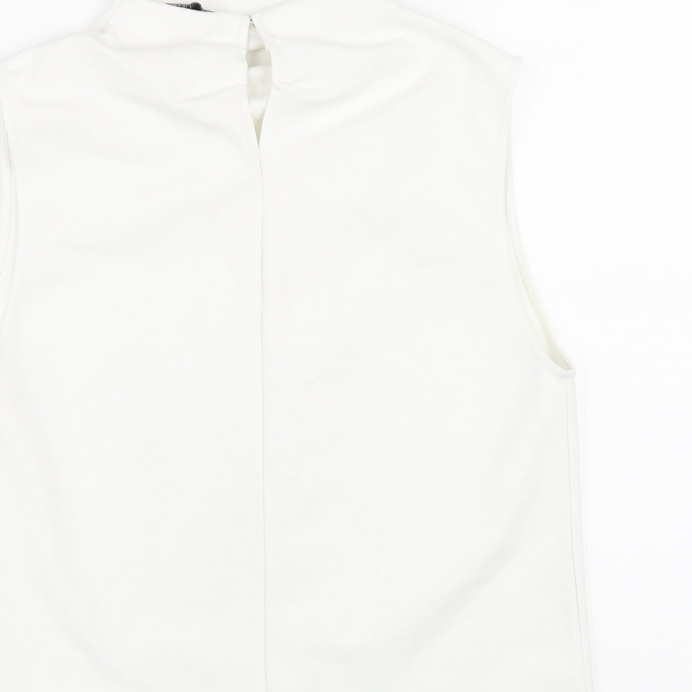 Womens UK Size S Zara White Basic T-Shirt