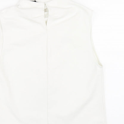 Womens UK Size S Zara White Basic T-Shirt