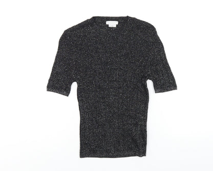 Womens UK Size S Cooperative Black Basic T-Shirt