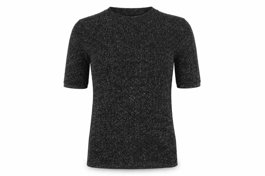 Womens UK Size S Cooperative Black Basic T-Shirt