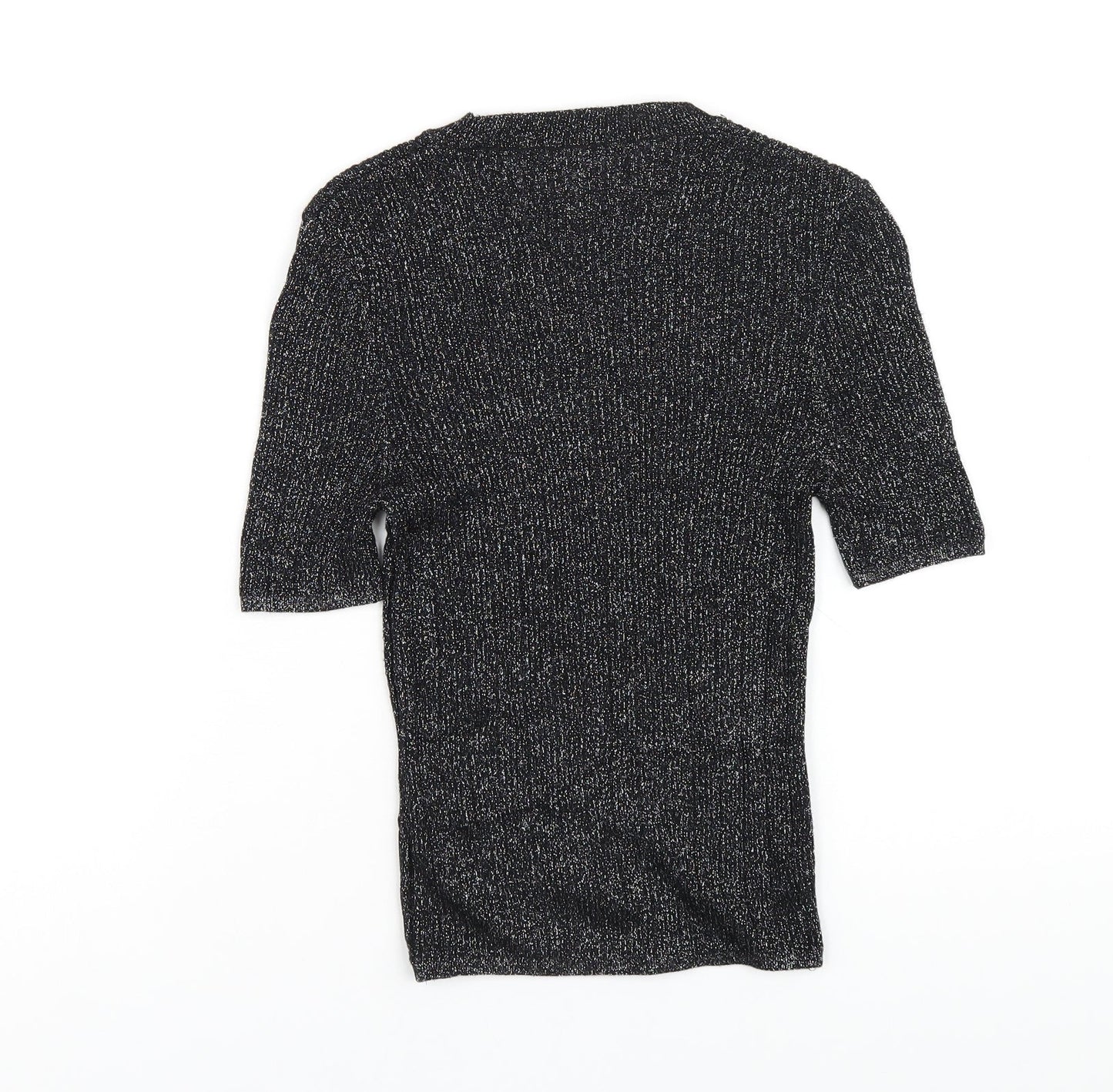Womens UK Size S Cooperative Black Basic T-Shirt