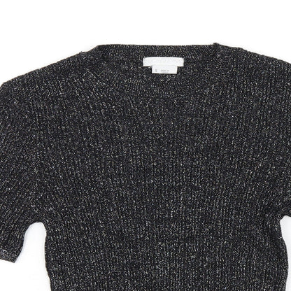Womens UK Size S Cooperative Black Basic T-Shirt
