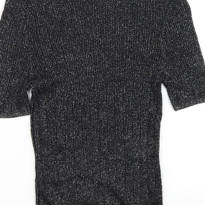 Womens UK Size S Cooperative Black Basic T-Shirt