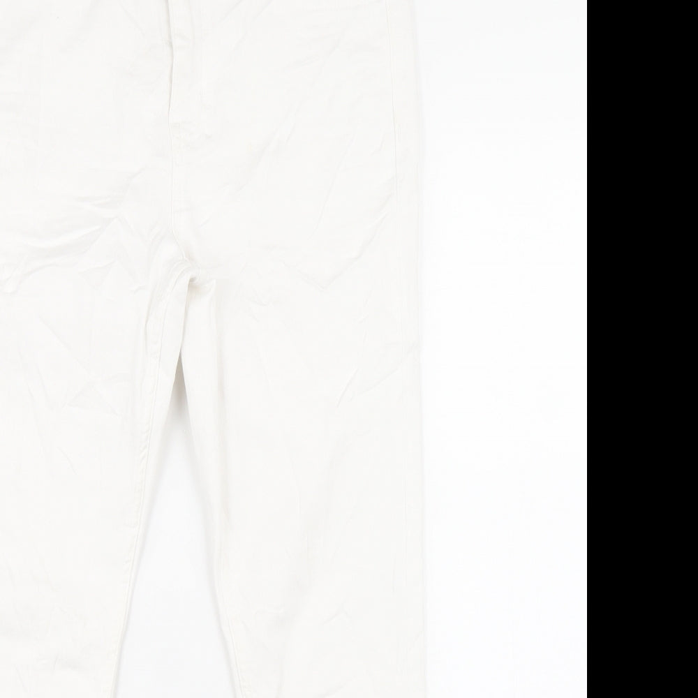 Marks and Spencer Womens White Cotton Skinny Jeans Size 12 L27 in Regular Zip