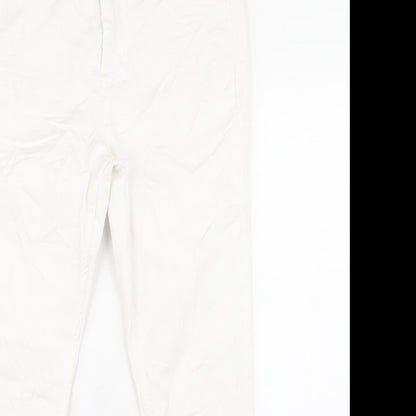 Marks and Spencer Womens White Cotton Skinny Jeans Size 12 L27 in Regular Zip