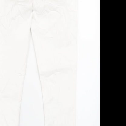 Marks and Spencer Womens White Cotton Skinny Jeans Size 12 L27 in Regular Zip