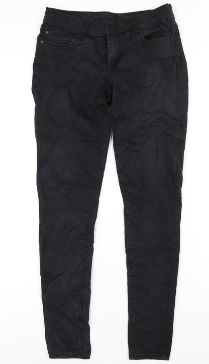 Mango Womens Black Cotton Skinny Jeans Size 6 L31 in Regular Zip