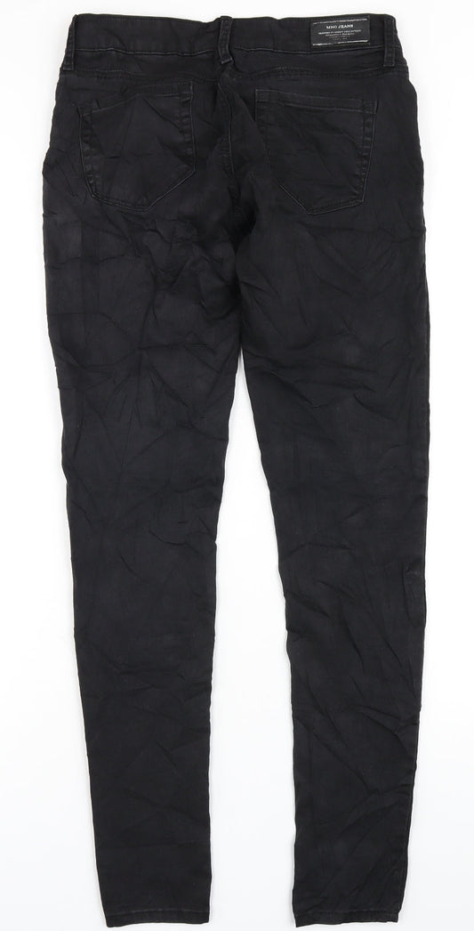 Mango Womens Black Cotton Skinny Jeans Size 6 L31 in Regular Zip