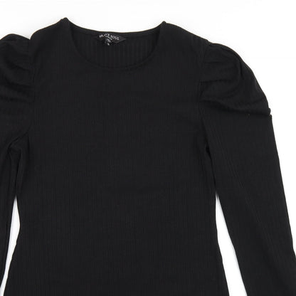 Brave Soul Womens Black Polyester Bodycon Size M Round Neck Pullover