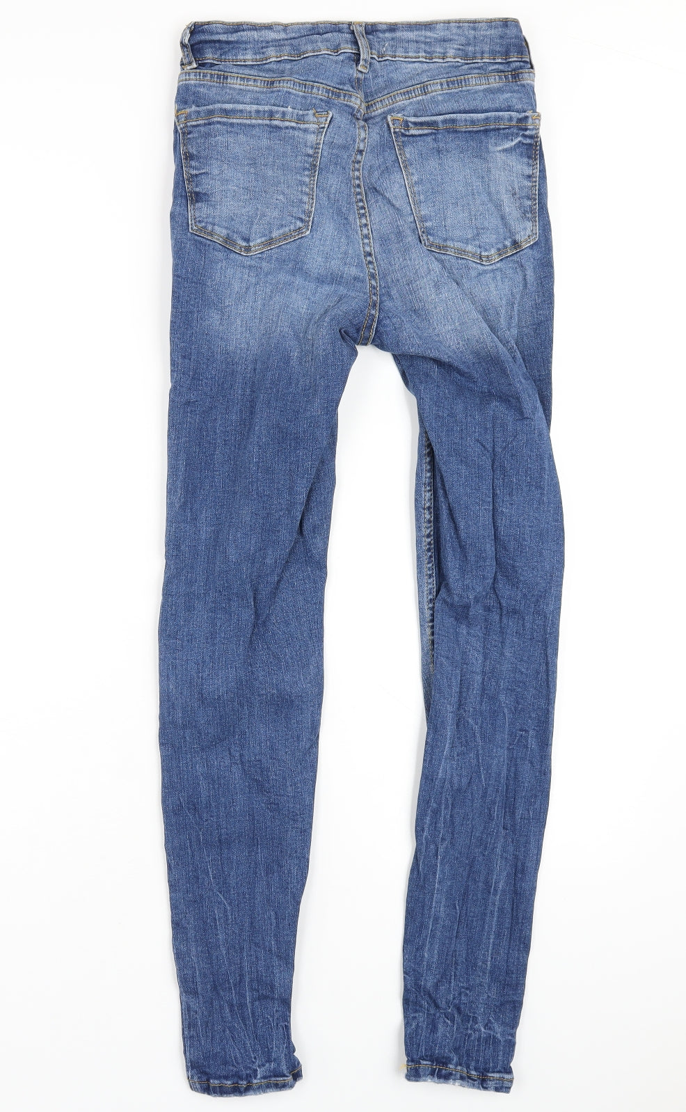 Denim & Co. Womens Blue Cotton Skinny Jeans Size 6 L28 in Regular Zip